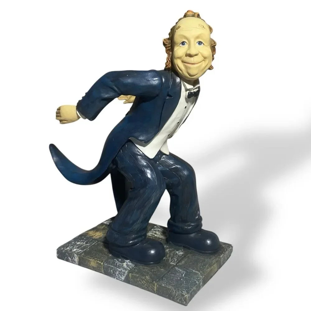RARE Vintage Servant Waiter Figurine Wine Bottle Holder Stand Ceramic Statue
